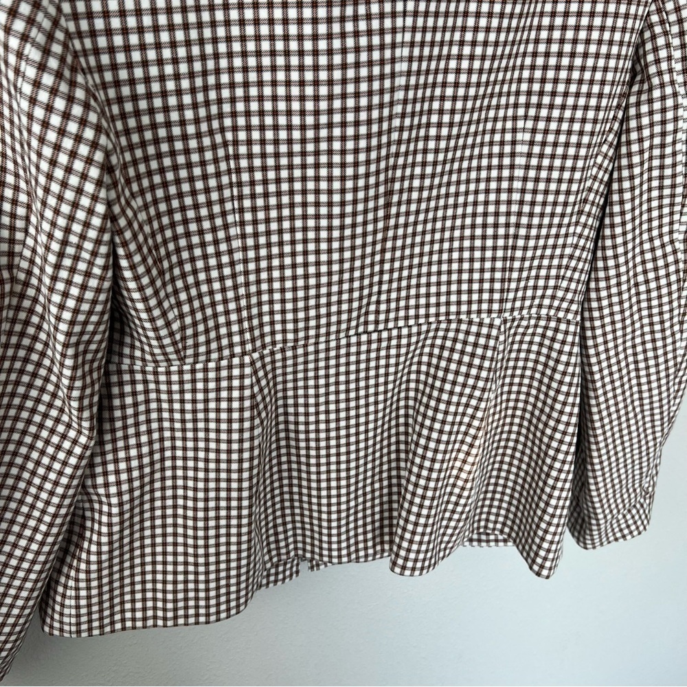 Theory Sculpture Grid Stretch Printed Zip Jacket Ivory Multi Tan Women’s 10 - Picture 13 of 15